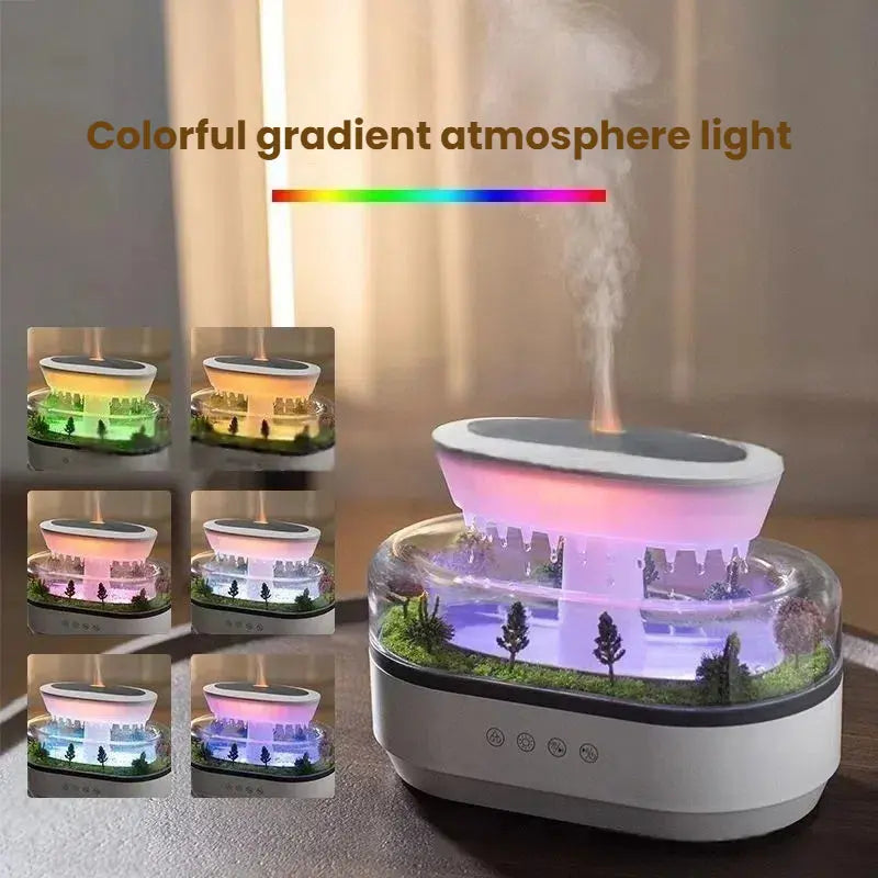 Raindrop - style aroma humidifier with lights, white noise, and essential oil diffusion for home. V.I.P Digital Presence