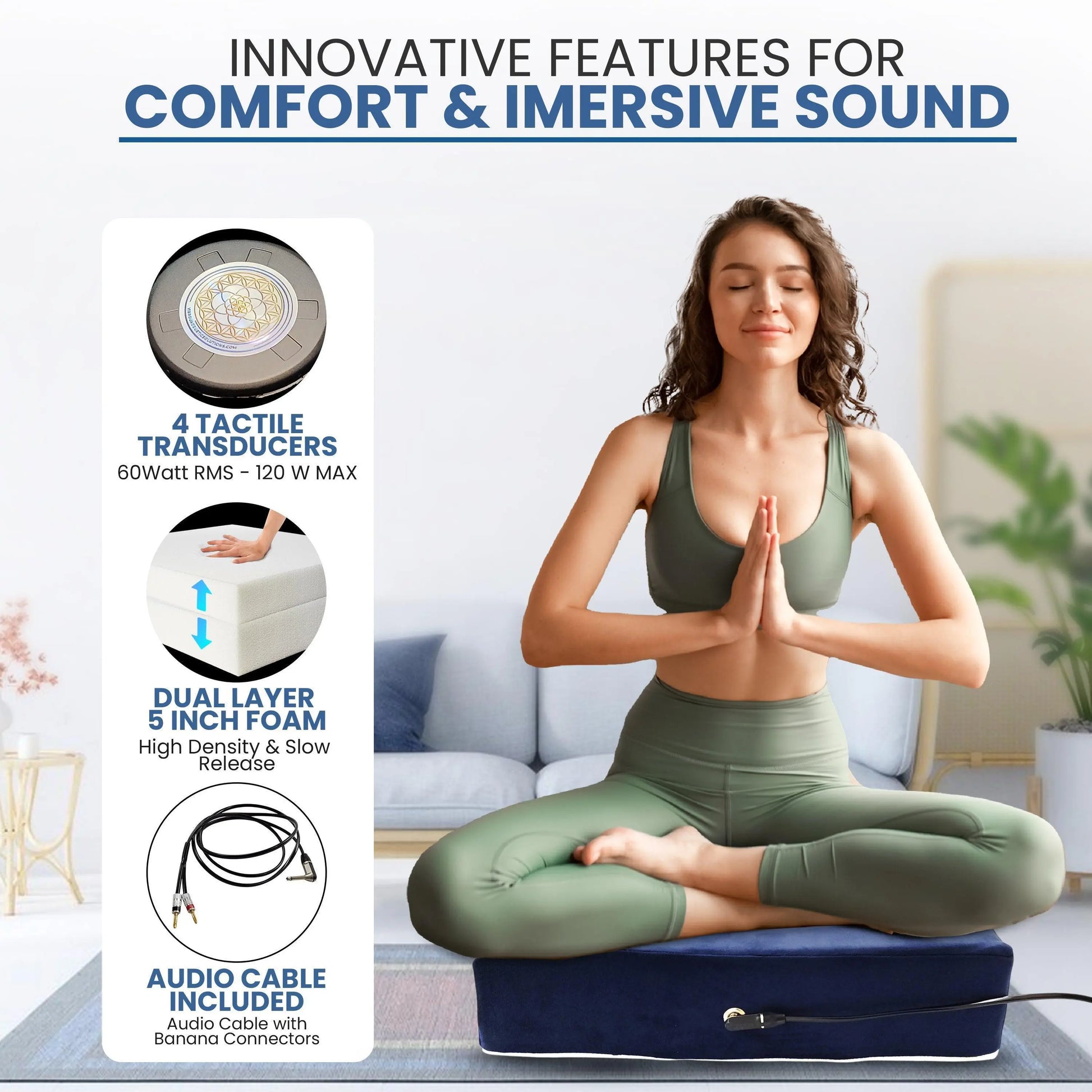 Vibroacoustic Therapy Meditation Cushion bundle with custom amplifier Vibroacoustic Solutions