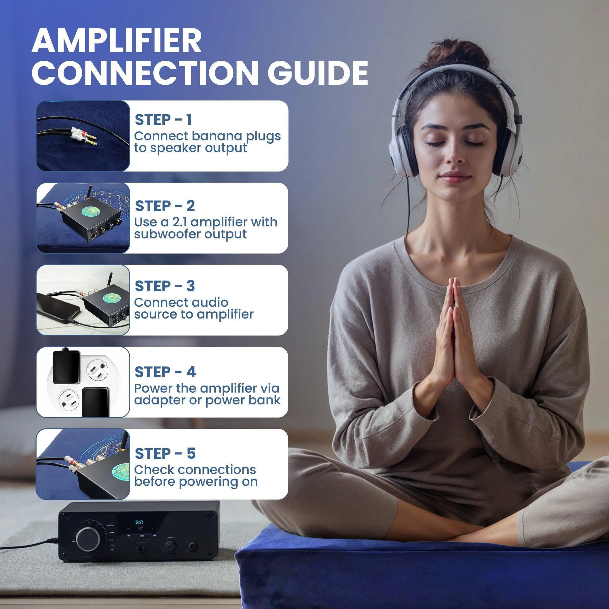 Vibroacoustic Therapy Meditation Cushion bundle with custom amplifier Vibroacoustic Solutions