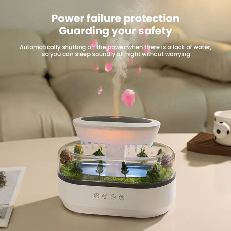 Raindrop - style aroma humidifier with lights, white noise, and essential oil diffusion for home. V.I.P Digital Presence