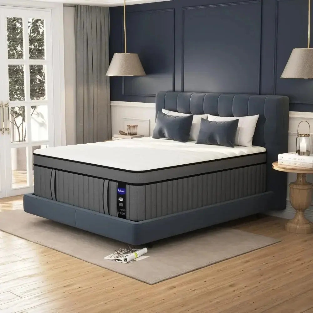 King Size Mattress,14 Inch Hybrid Memory Foam California King Mattress in A Box,Cal King Mattress with Pocket Spring LUXHOME