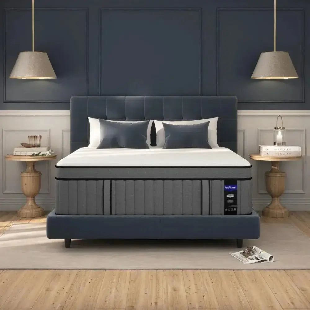 King Size Mattress,14 Inch Hybrid Memory Foam California King Mattress in A Box,Cal King Mattress with Pocket Spring LUXHOME